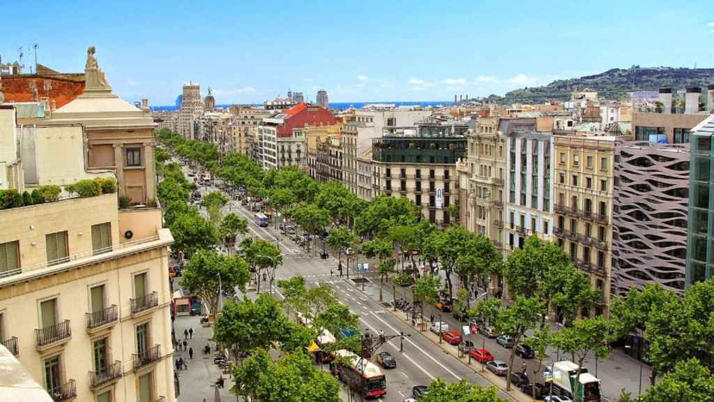 Vista panorámica del Paseo de Gràcia de Barcelona