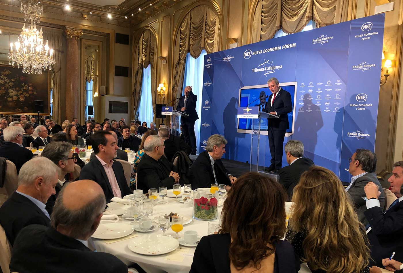 Jaume Collboni, en un desayuno del Nueva Economía Fórum en Barcelona / MA