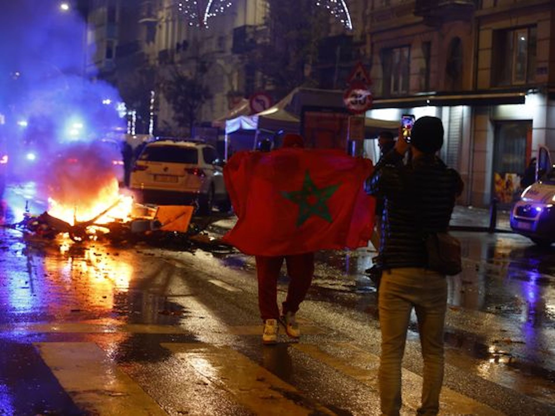 Disturbios por la victoria de Marruecos ante Bélgica / EFE