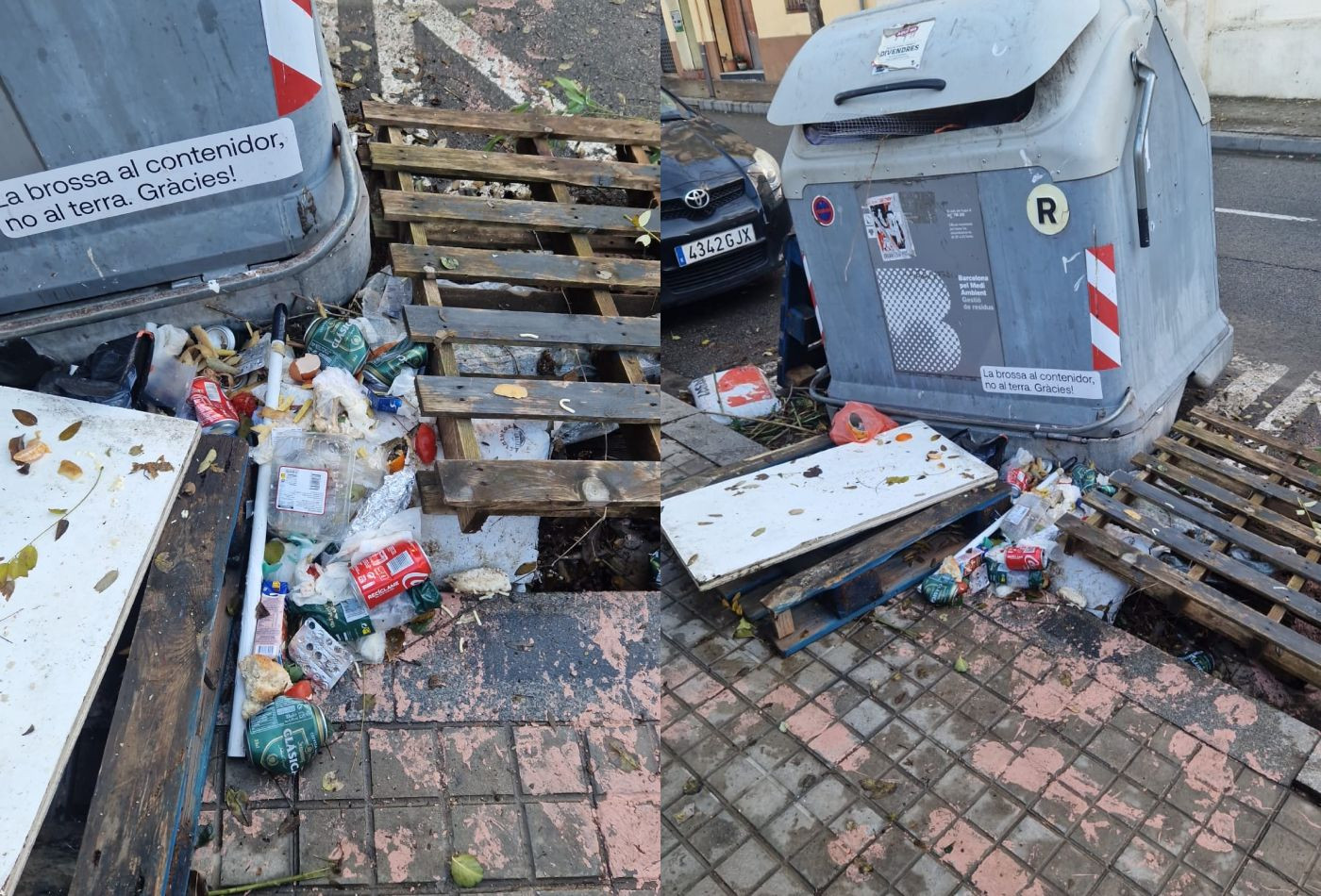 Un contenedor de basura sin recoger en la calle Gran Vista de El Carmel / CEDIDA