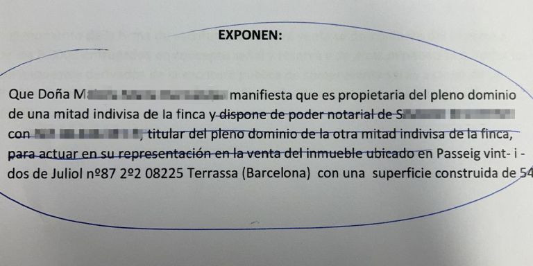 Modificación del contrato de arras que exigió Marina (nombre ficticio) / CEDIDA 