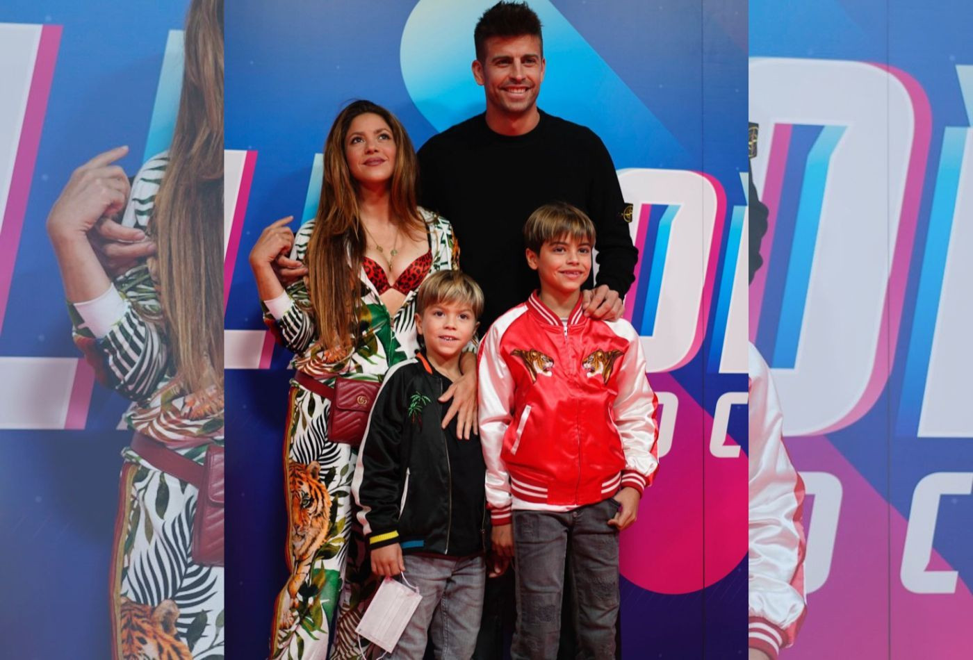 Gerard Piqué y Shakira junto a sus hijos Milan y Sasha en el 'Balloon World Cup' / INSTAGRAM