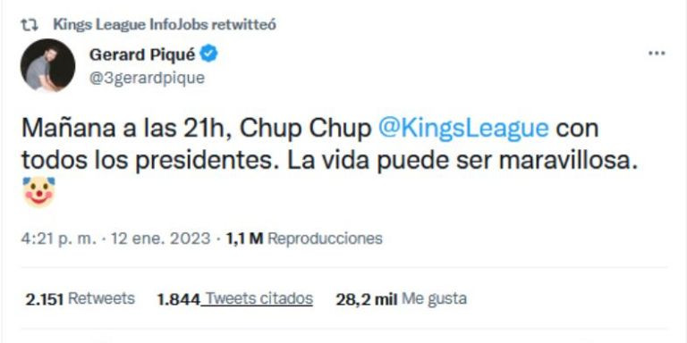 Último tuit de Gerard Piqué / TWITTER