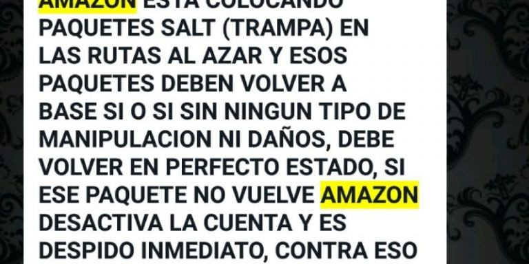 Captura de pantalla de coacción a empleados de Ara Vinc, una subcontrata de Amazon / CEDIDA