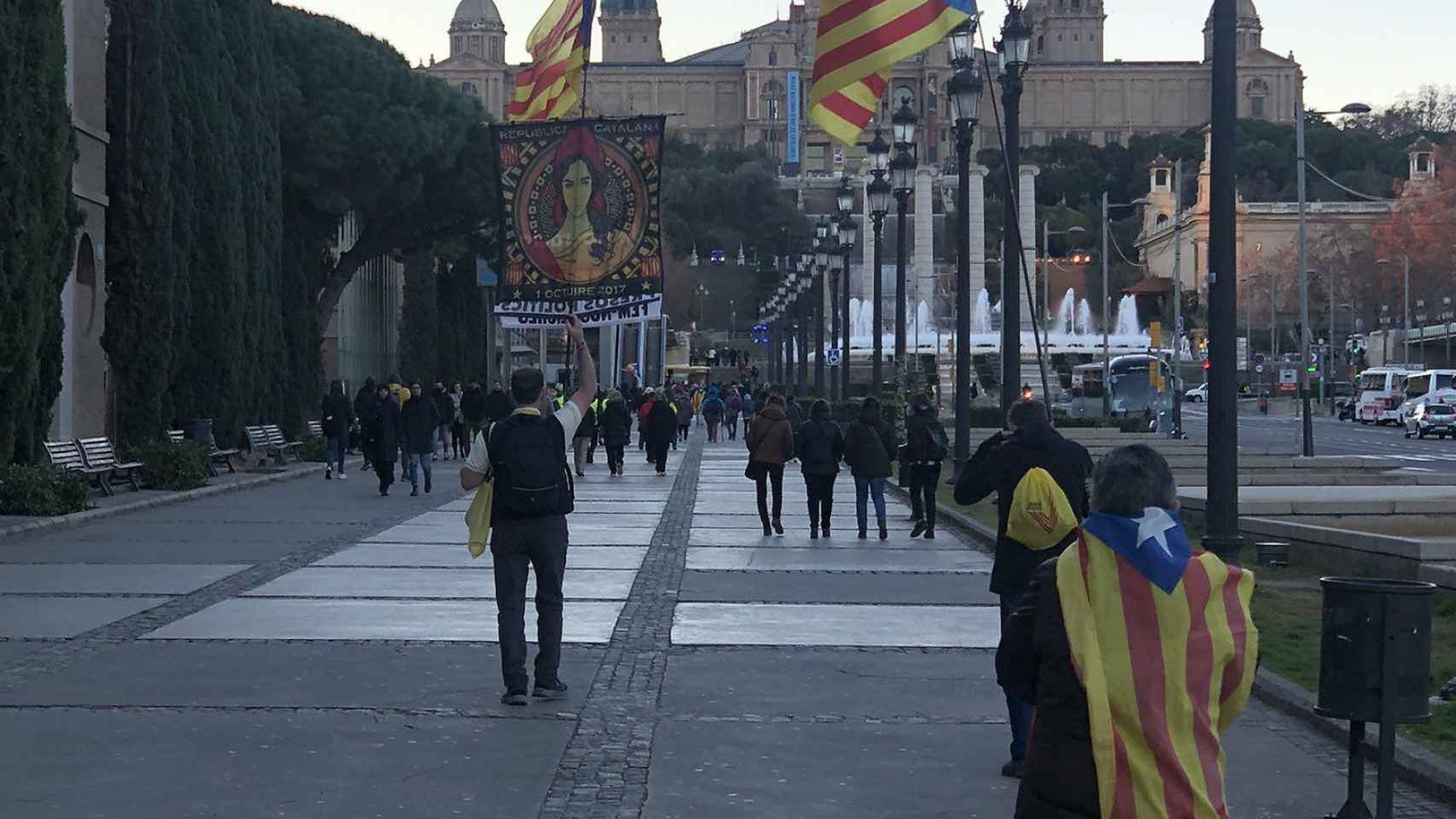 David Torrents en la manifestación de la cumbre hispano-francesa / TWITTER