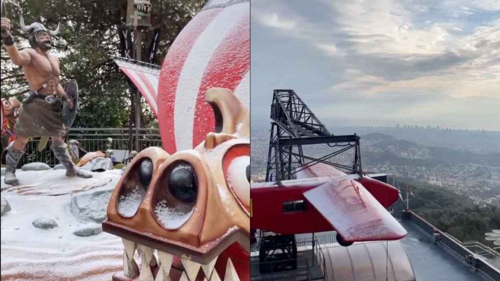 Atracciones nevadas en el Tibidabo este martes / TIBIDABO