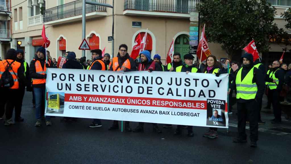 Trabajadores de Avanza Viladecans en una manifestación /