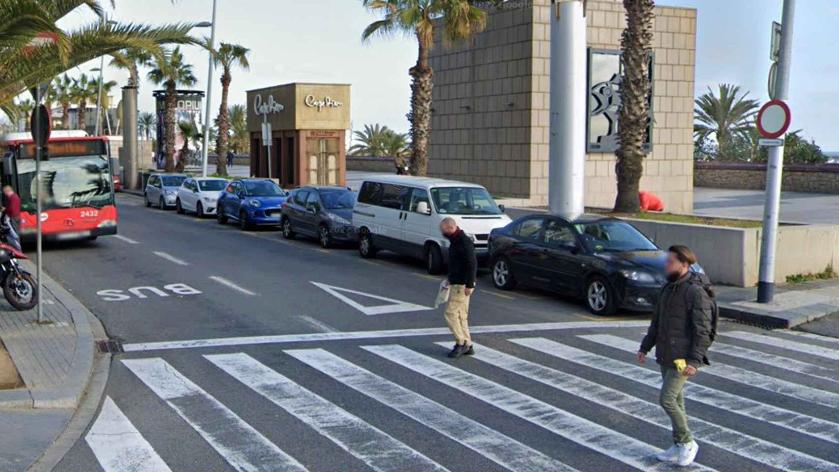 Paseo Marítimo de la Barceloneta, en el tramo que contará con el nuevo carril bici / MAPS