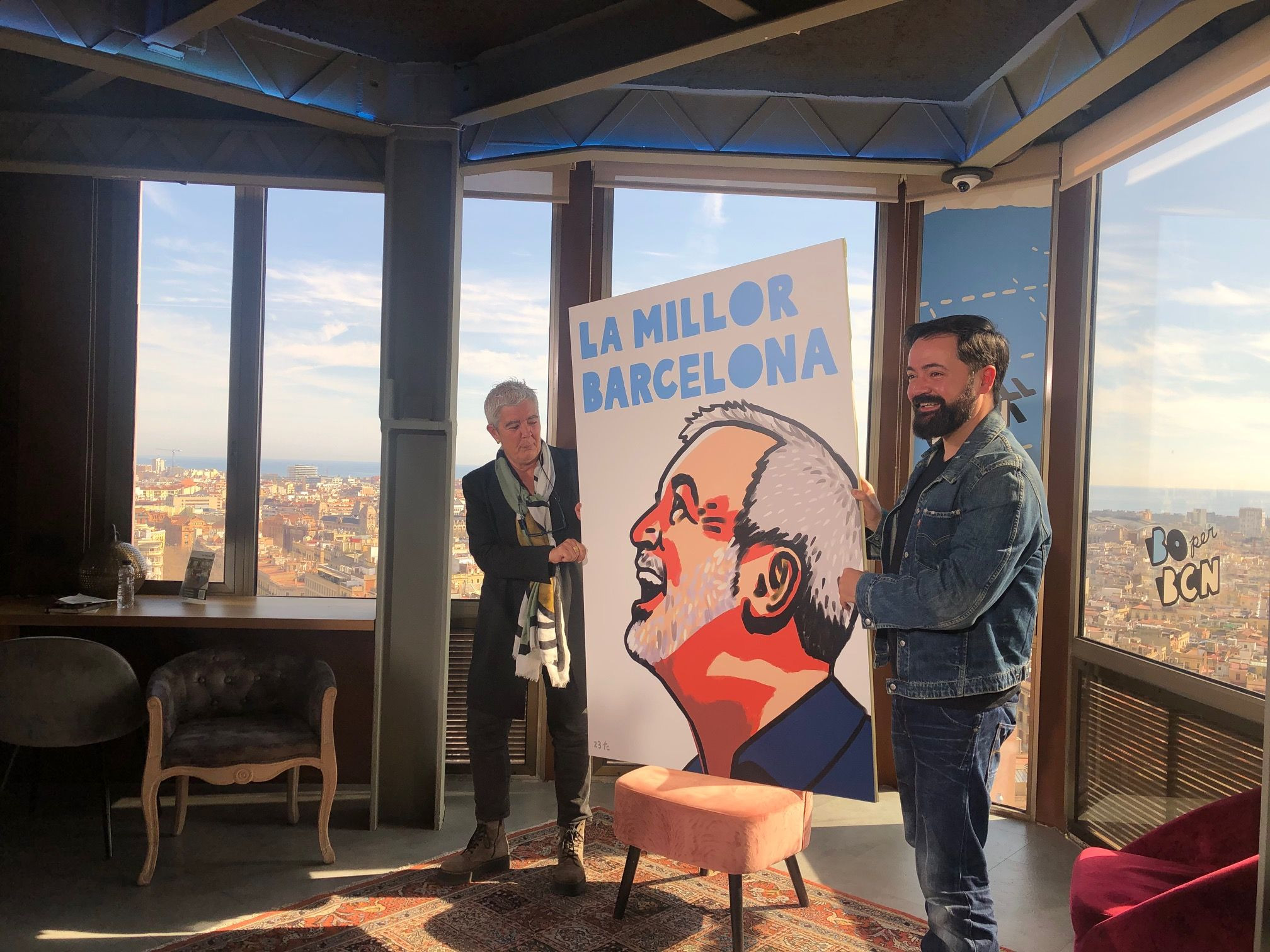 Natalia Bettonica y Toni Cantó, con el cartel de Collboni, como impulsores de 'Bo per BCN' / MA