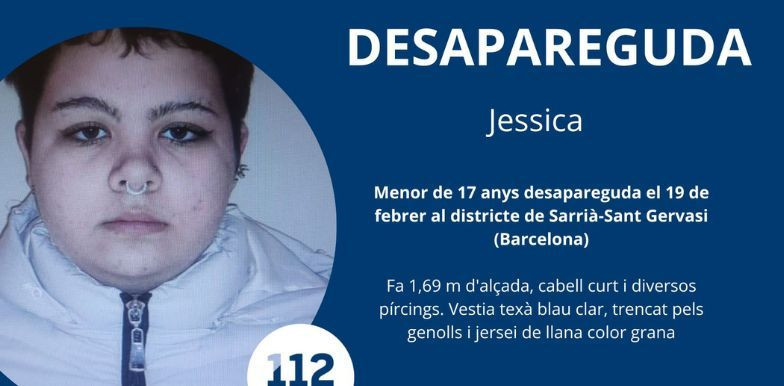 Difusión de los Mossos d'Esquadra para localizar a Jessica / MOSSOS D'ESQUADRA