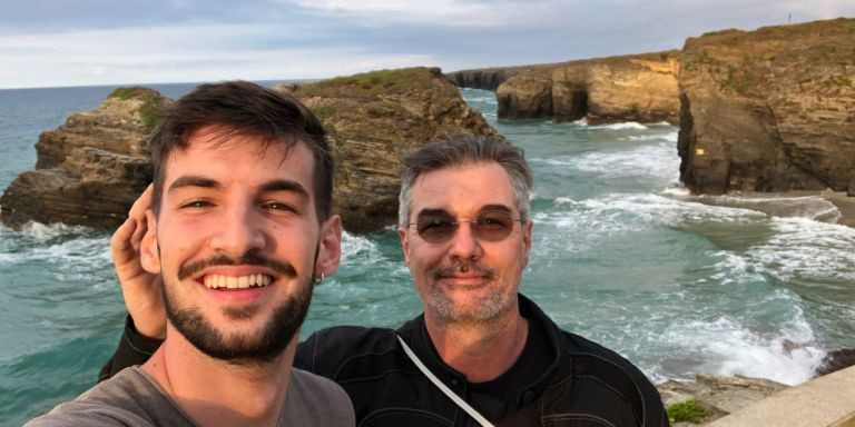 Josep Boan y su padre durante el viaje a Galicia / CEDIDA