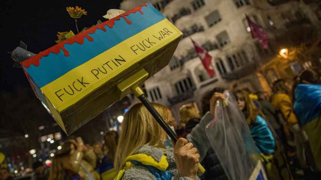 Manifestación en Barcelona a favor de la paz en Ucrania / Europa Press