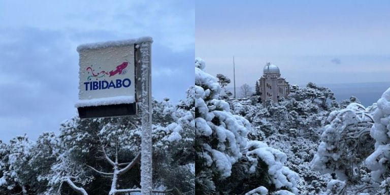 El Tibidado, completamente nevado esta mañana / ROBERTO DE GODOS