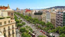 Vista panorámica del paseo de Gràcia de Barcelona en una imagen de archivo