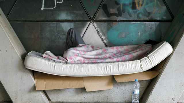 Espacio de una persona sin hogar en Barcelona / ARRELS