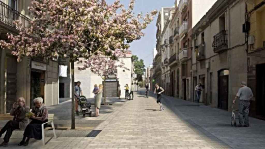 Render de la reurbanización de la calle del Taulat / AJ BCN