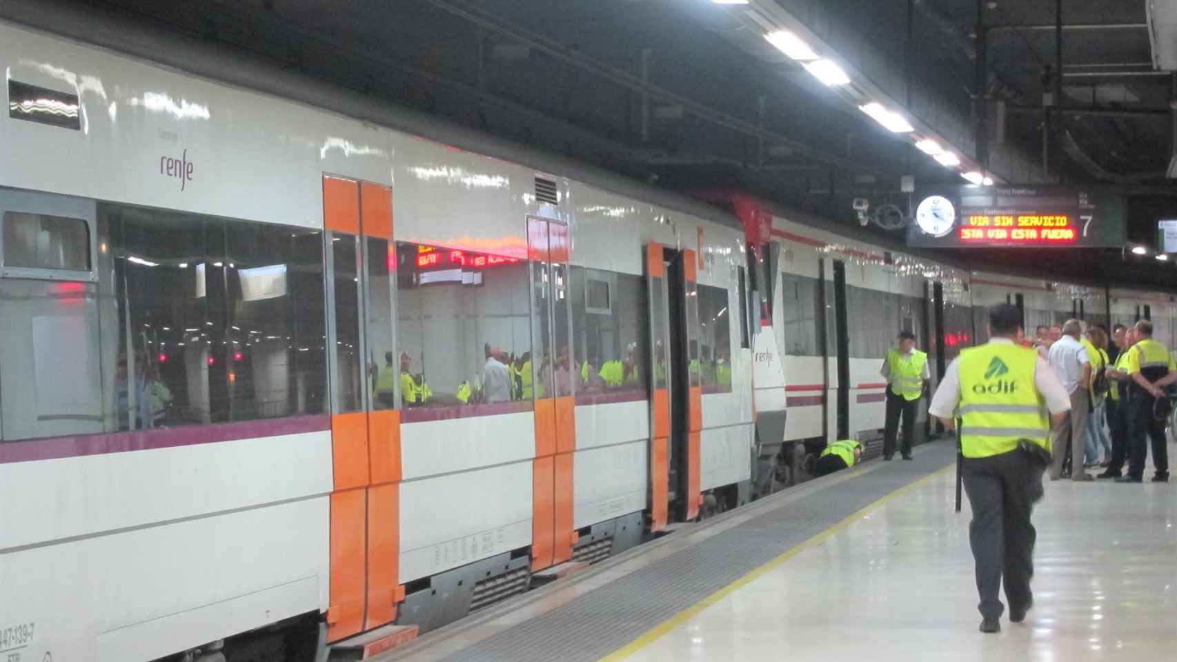 Choque de 2 trenes Rodalies en la Estación de Sants en una imagen de archivo / EUROPA PRESS