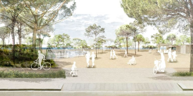 Render del nuevo paseo de la Mar Bella de Barcelona / AJ BCN