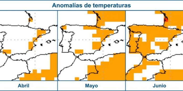 Mapas de anomalías de temperaturas para los meses de primavera / Recurso de 'Seasonal climate forecast from CFSv2'