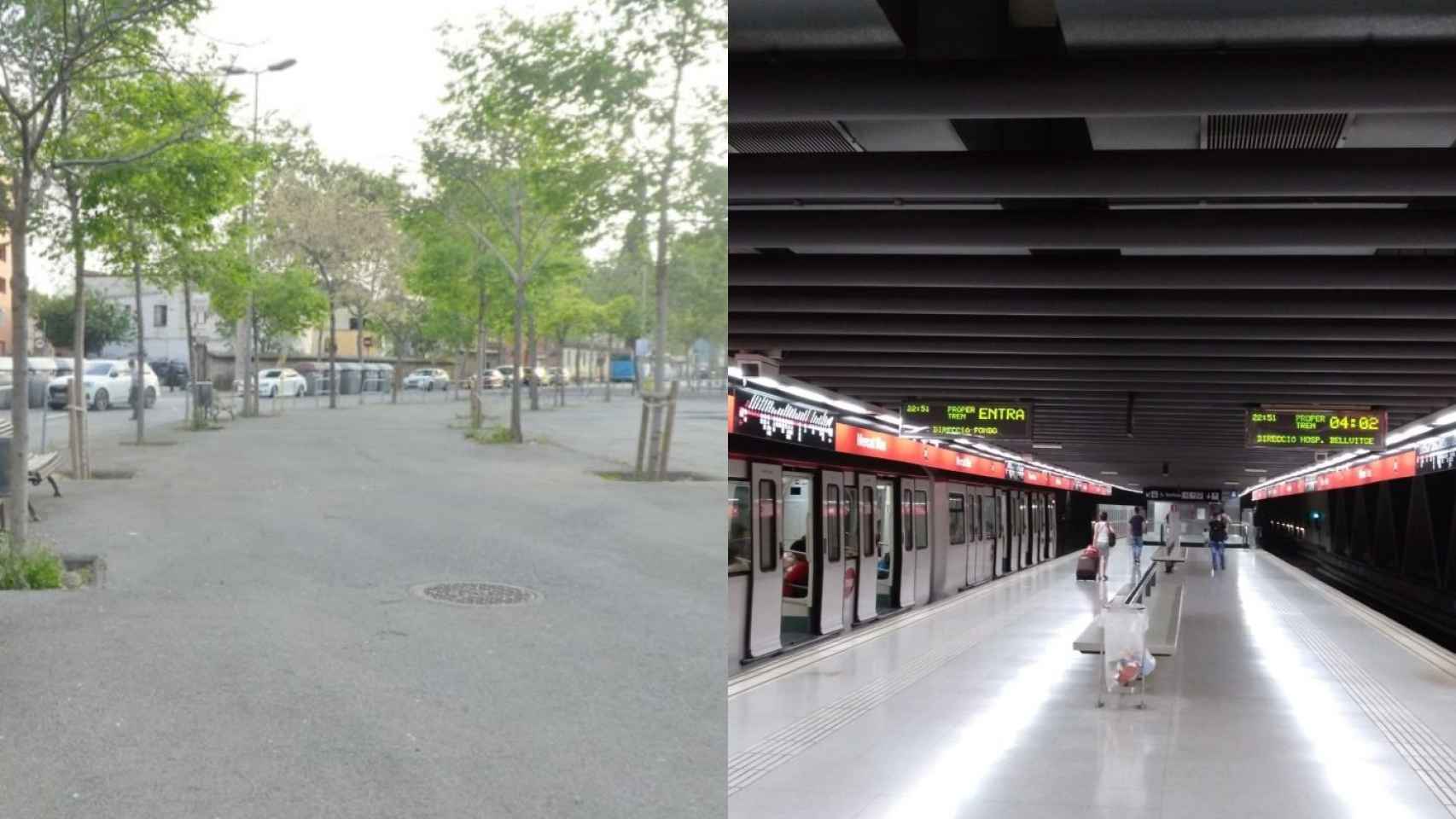 Plaza Nou de Barcelona y estación de Mercat nou / METRÓPOLI