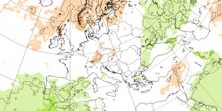 Mapa de anomalías de precipitaciones para la semana del 10 al 17 de abril / ECMWF