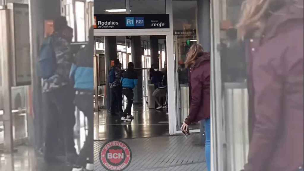 Pelea a pedradas a plena luz del día en la estación de Masnou / RRSS (@patrullaciudadana)