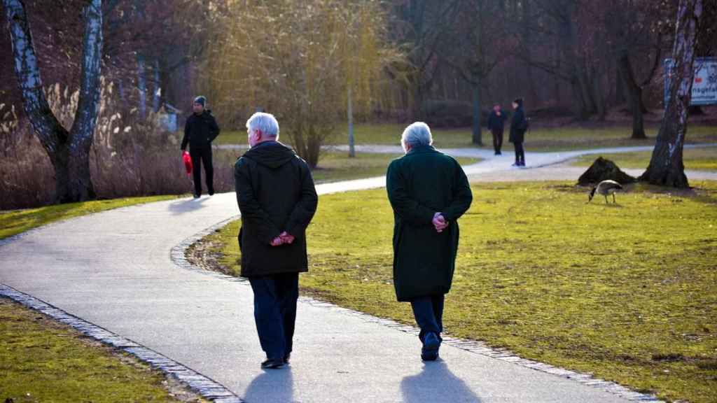 Pareja de jubilados paseando por un parque / PIXABAY