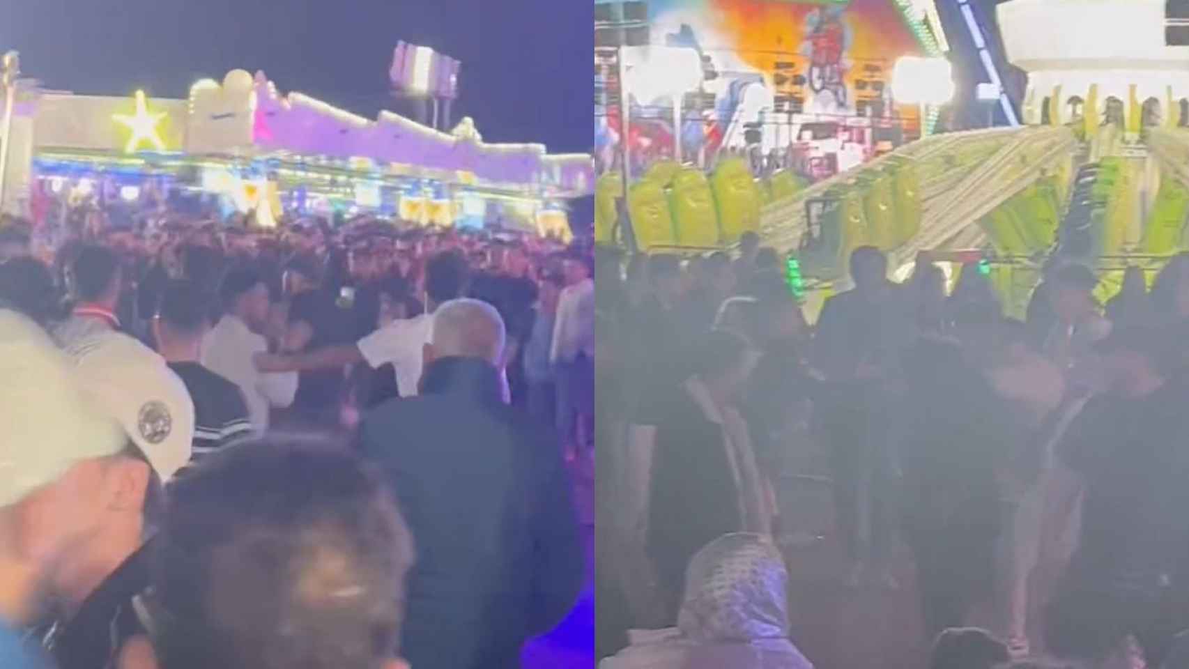 Imágenes de la pelea en la Feria de Abril de Barcelona en la que un joven terminó con la cara cortada / TWITTER - @predatole