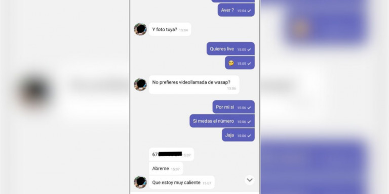 Conversación facilitada por uno de los usuarios de la aplicación Conntacted2.me / Captura cedida