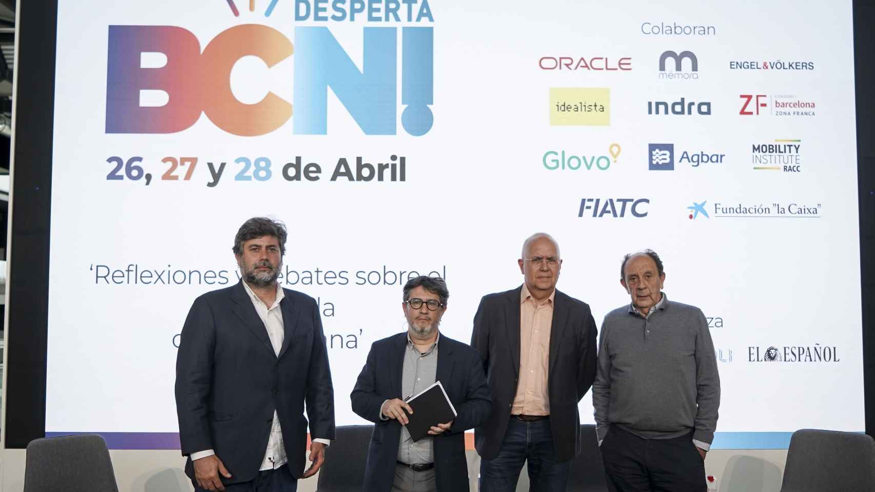 Malcolm Otero, Manel Manchón, Sergi Doria y Pepe Ribas durante la mesa redonda de Desperta BCN! / GALA ESPÍN