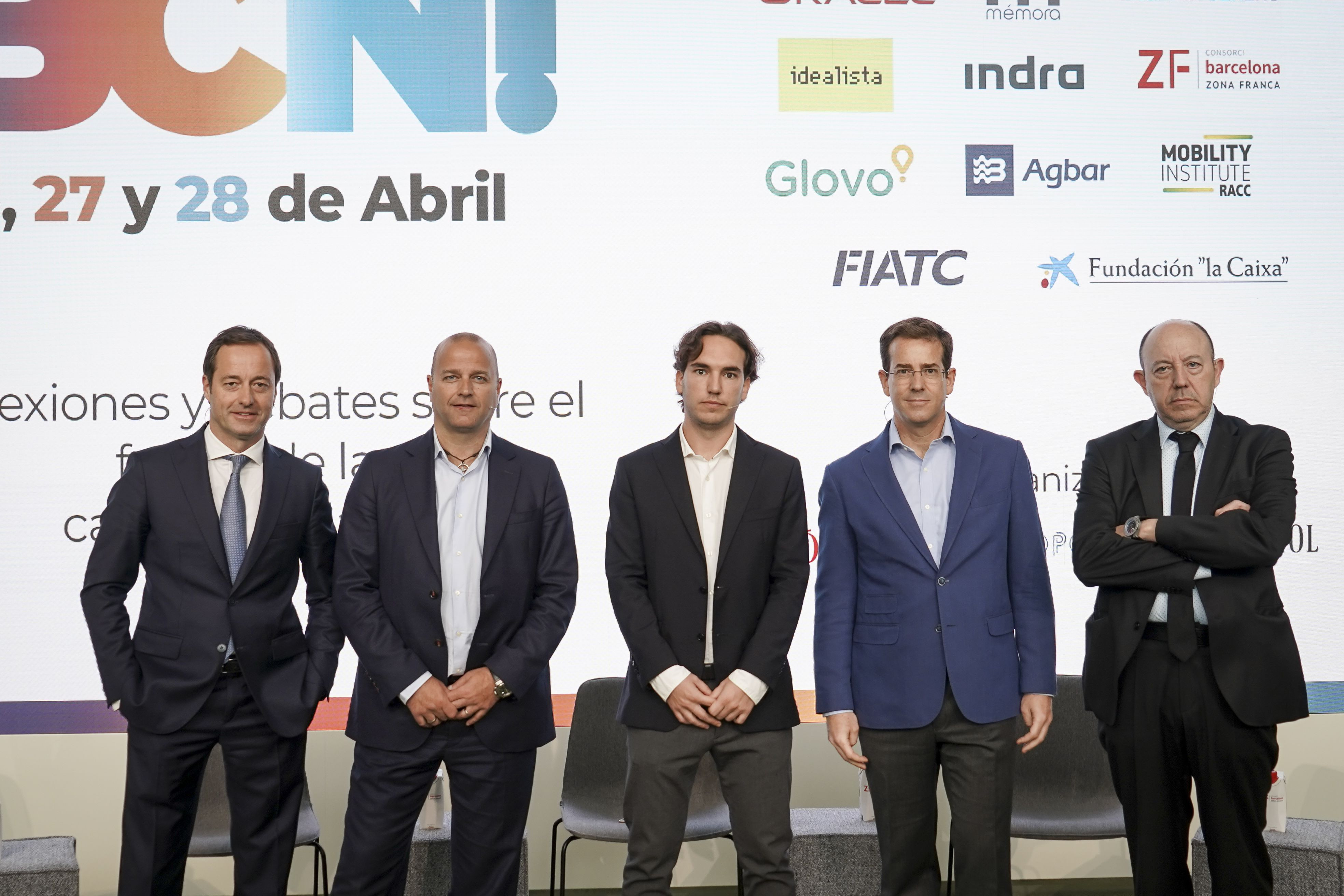 El director de ventas de Engel & Völkers en Barcelona, Joan Canela, el presidente de la Associació de Promotors de Catalunya, Xavier Vilajoana, el director de Metrópoli, Arturo Esteve, el CEO de Idealista Data, Daniel del Pozo, y el economista Gonzalo Bernardos / GALA ESPÍN