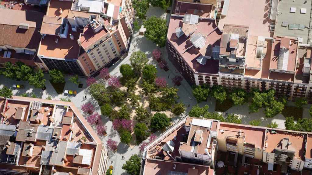 Render de un futuro eje verde de la 'superilla' del Eixample / AJ BCN