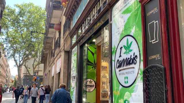 La antigua farmacia la Estrella convertida en una tienda de cannabis en Ciutat Vella