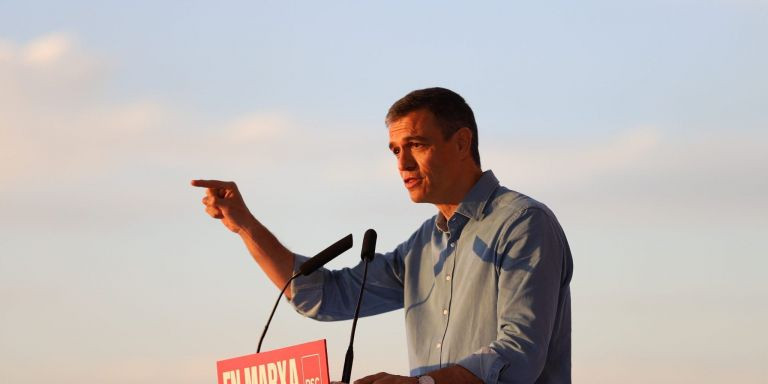 Pedro Sánchez, en el acto del PSC en Sant Adrià / GALA ESPÍN 