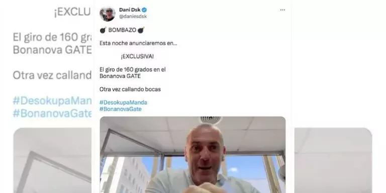 Tuit en el que Dani Esteve anuncia un giro de 160 grados / TWITTER 