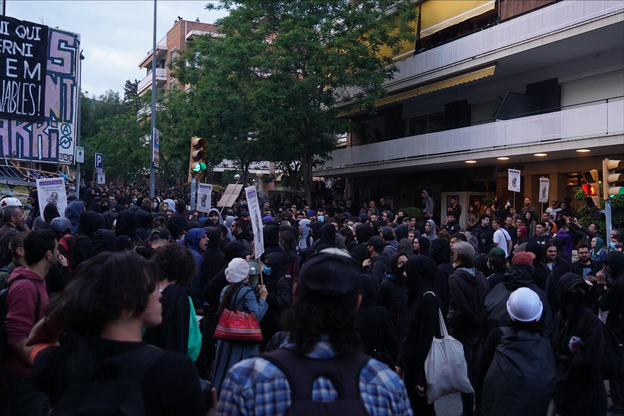 Manifestantes en la Bonanova de Barcelona / GALA ESPÍN