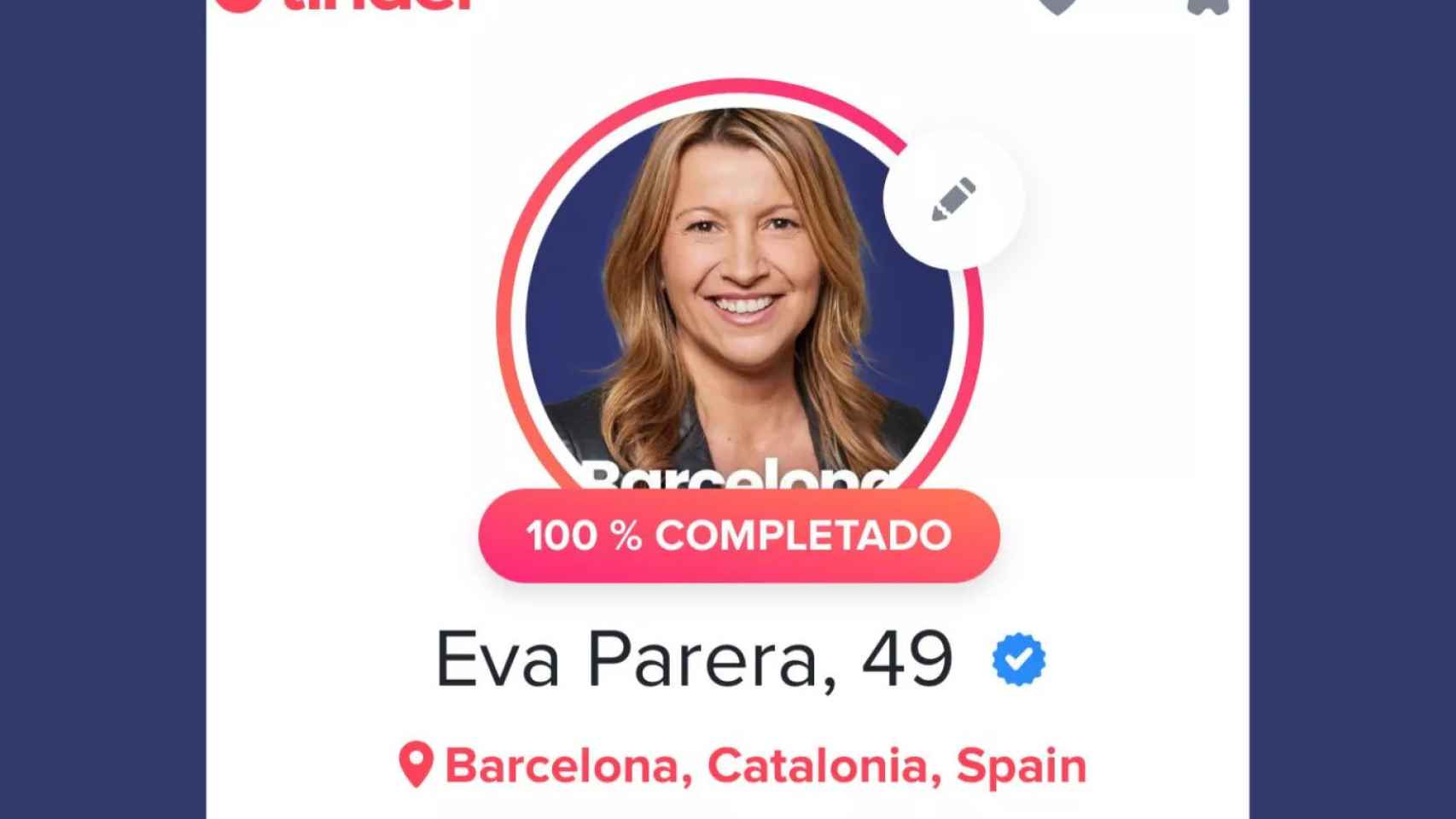 Perfil de Eva Parera (Valents) en Tinder / METRÓPOLI