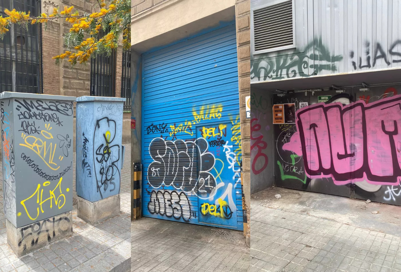 Grafitis en el barrio de Poblenou / CLARA FERNÁNDEZ