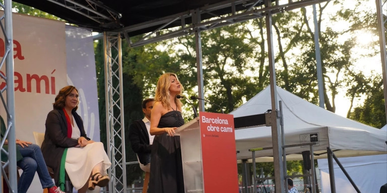 Yolanda Díaz, durante su intervención en el mitin / GALA ESPÍN