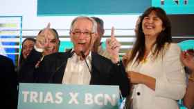 Xavier Trias junto con Laura Borràs celebrando la victoria de las elecciones municipales en Barcelona / EUROPA PRESS