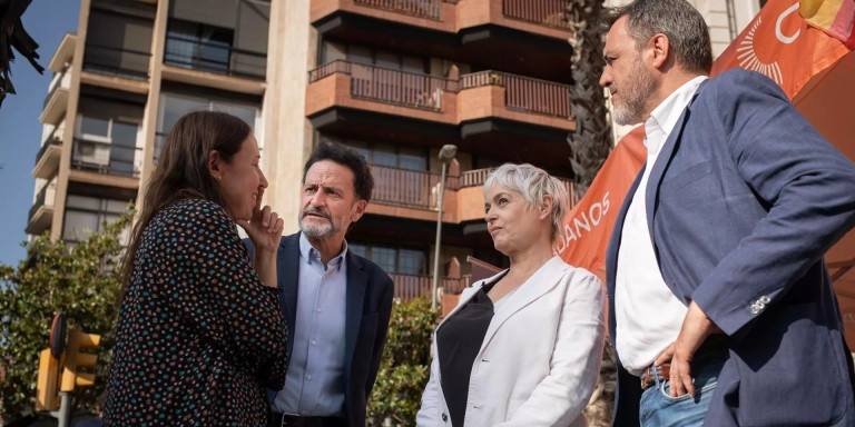 La diputada en el Parlamento de Catalunya, Marina Bravo, el portavoz adjunto, Edmundo Bal, la candidata de Barcelona, Anna Grau, y el diputado en el Congreso, Juan Ignacio López-Bas / David Zorrakino (EP)