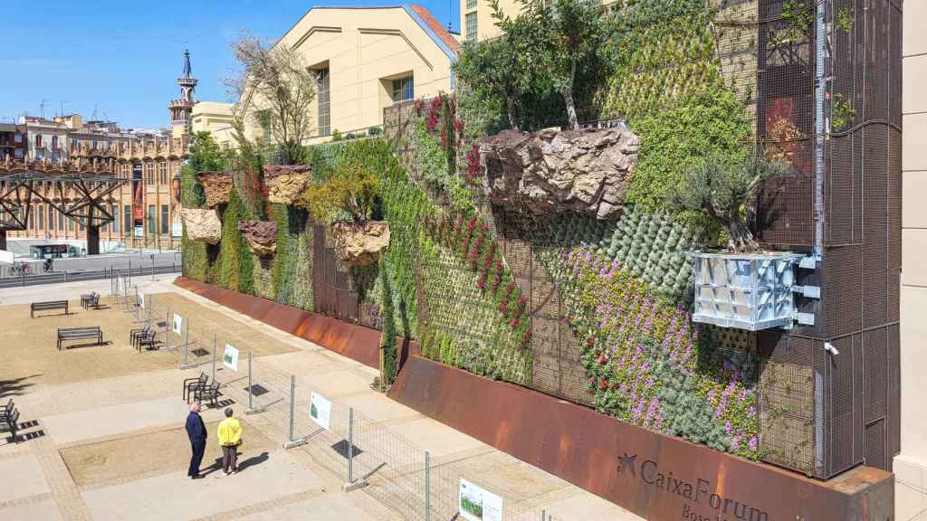 El jardín vertical de CaixaForum en Montjuïc / INMA SANTOS