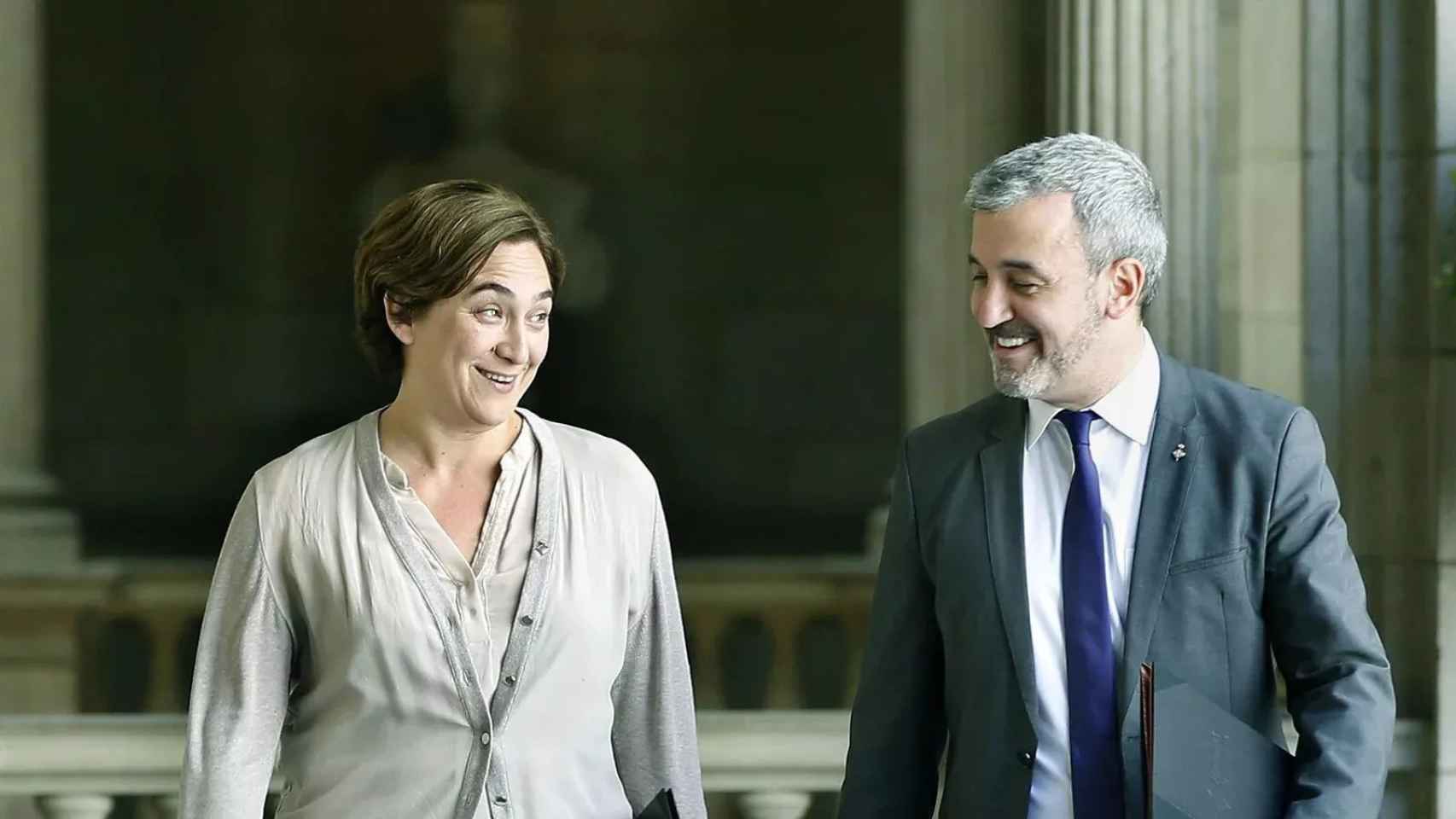 Ada Colau y Jaume Collboni durante su primer gobierno de coalición / EFE