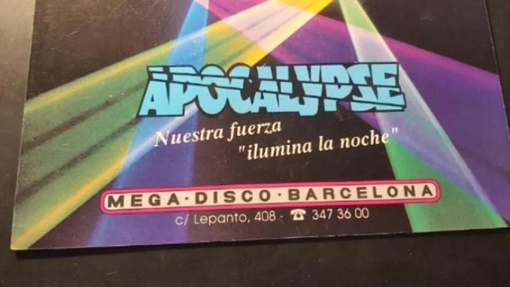 Cartel de la mítica discoteca Apocalypse