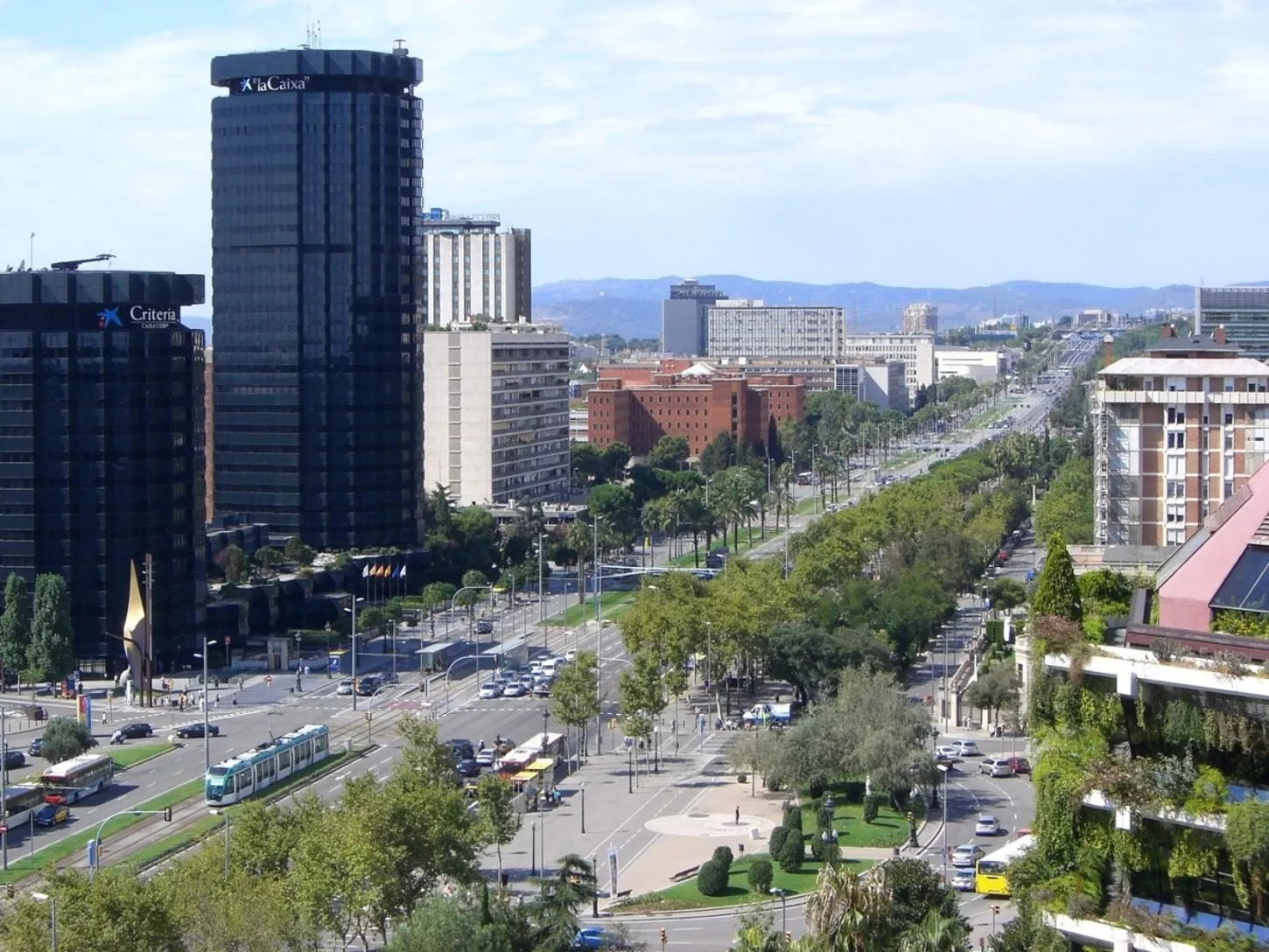 Vista aérea de la avenida Diagonal a la altura de Les Corts / BCN FILM COMISSION