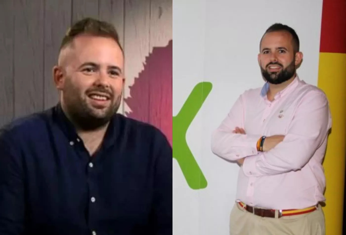 Imagen de Santiago Contreras en First Dates y en una sede de Vox