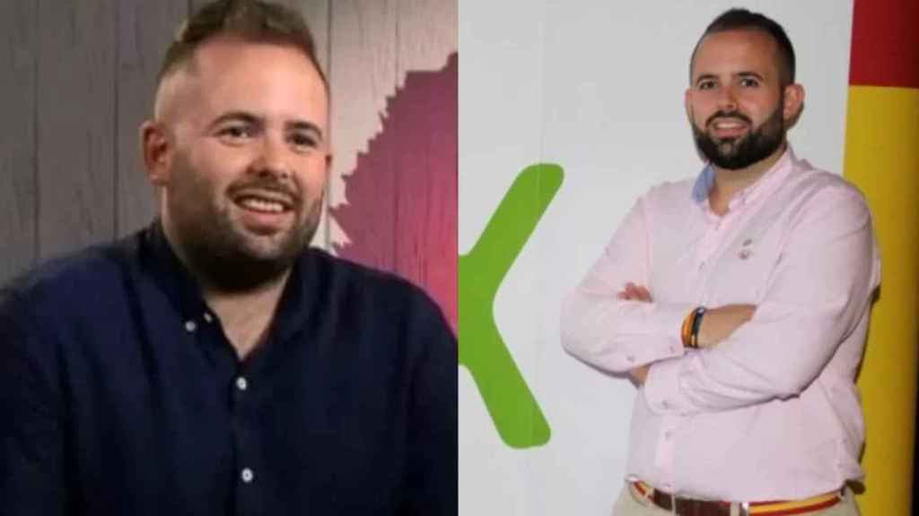 Imagen de Santiago Contreras en First Dates y en una sede de Vox