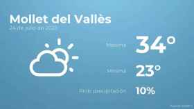 weather?weatherid=13&tempmax=34&tempmin=23&prep=10&city=Mollet+del+Vall%C3%A8s&date=24+de+julio+de+2023&client=CRG&data provider=aemet