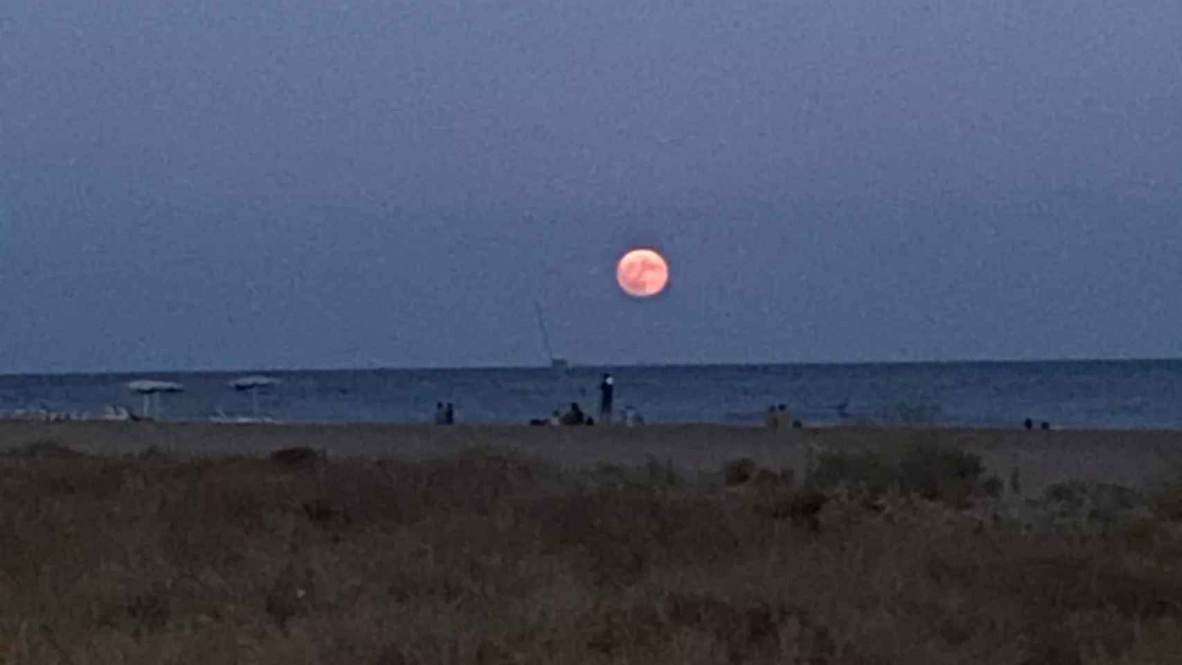 La superluna, el 1 de agosto de 2023, desde Castelldefels / CLARA FERNÁNDEZ