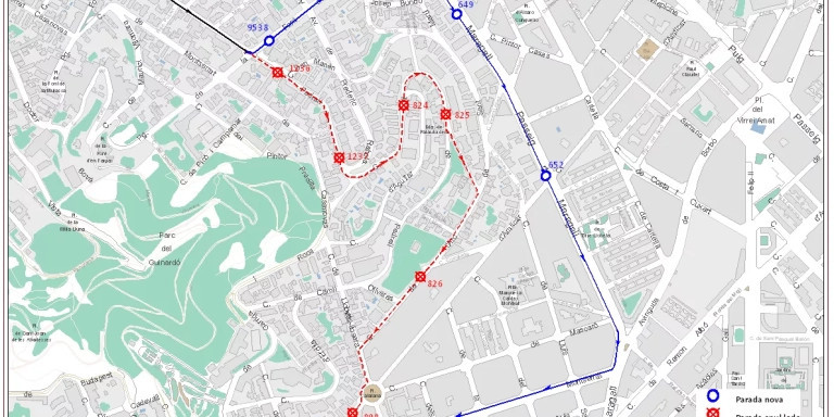 Afectaciones en el recorrido en la línea V1 en Barcelona / TMB